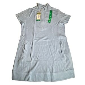 Legendary Outfitters Womens Light Blue Quarter Zip Knit Dress with Pockets NWT